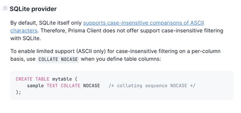 is sqlite case sensitive.